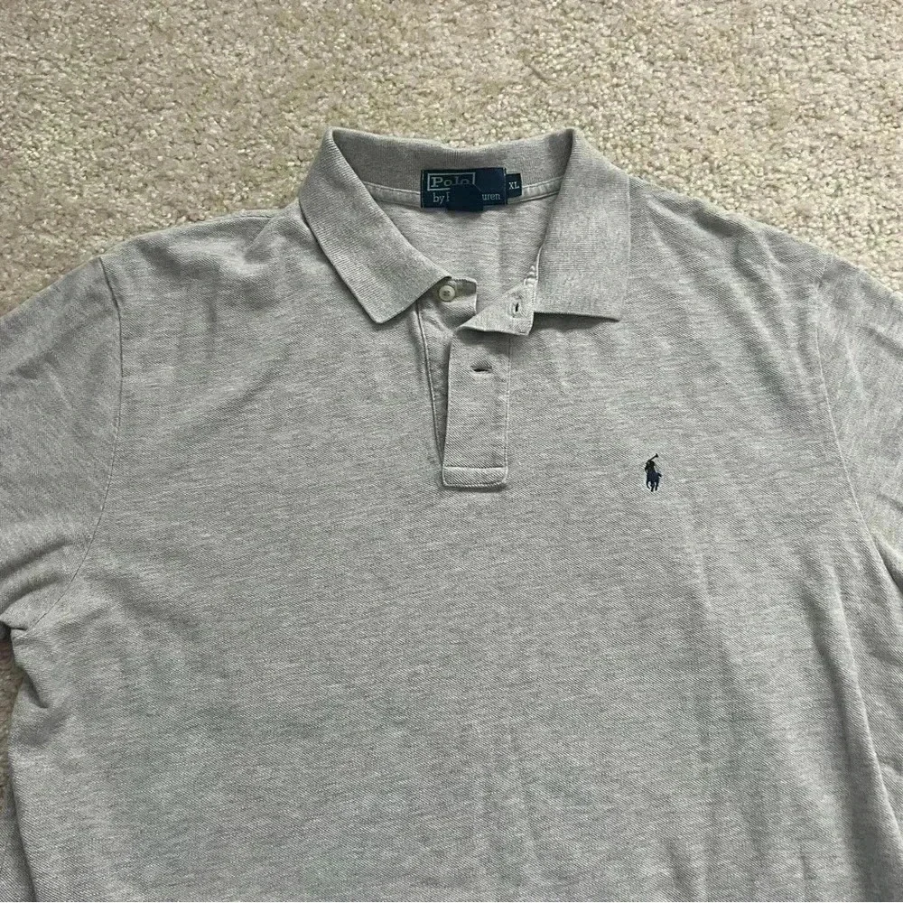 Polo By Ralph Lauren Men’s Cotton Gray Polo Shirt Short Sleeve Size XL Collared
